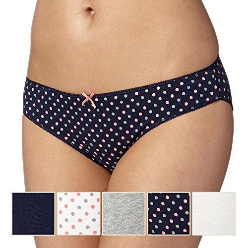 Debenhams Womens Pack Of Five Navy Coral Bikini Briefs 10