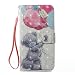 Produktbild NewTH 3D iPhone 8 Plus Bookstyle Lederhülle Schutzhülle Brieftasche Handschlaufe Cover Schale Ständer Etui Karten Slot und Magnetverschluss Flip Case für iPhone 7/8 Plus