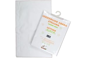 Bubabù LENZ21-BIA Lenzuolino Stellina per Sopra Lettino, Bianco