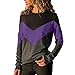 Produktbild Bluelucon Damen Langarmshirt Farbblock Langarm Bluse T-Shirt Casual Lose Rundhals Oberteile Tunika Tops Hemd Sweatshirt