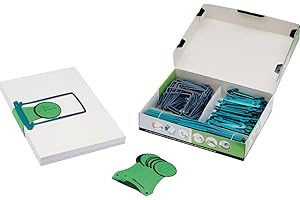 Jalema 5721000 Archiv Kit mit Clipex, PVC- und Weichmacherfrei Clipheftung für die Langzeitarchivierung, 8 cm Füllvermögen, 100er Packung, grün