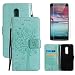 Produktbild OYIME für ZTE Axon 7 Hülle Leder Klappbar und Display Schutz Folie, Grün Katzen und Baum Muster Handyhülle zum Klappen Dünn Magnet Vollschutz Klapphülle Original Flip Book Case Full Cover