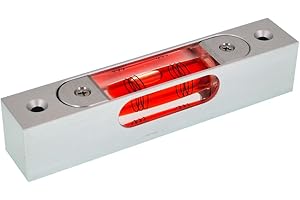 UMEI Strumento di livello regolabile rettangolare con fori, bolla di livello del liquido regolabile in lega di alluminio, smagnetizzazione luminosa, lunghezza 120 mm, distanza tra i fori 100 mm... (rosso)