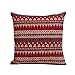 Produktbild HoneybeeLY Bohemian Ethnic Stil Baumwolle und Leinen, Überwurfkissenbezug, bunte Streifen, südostasiatischer Stil, Home Office, Dekokissenbezug, Kissenbezüge, 45 x 45 cm, rot