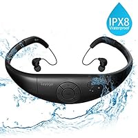 Tayogo Lettore MP3 Subacqueo 3m Nuoto 8GB IPX8 Hi-Fi Resistenza al calore 60 &deg; C per Nuoto Corsa Ciclismo Passeggiata Terme ecc (Nero)