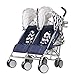 Obaby Leto Plus Twin Stroller with Footmuffs - ZigZag Navy