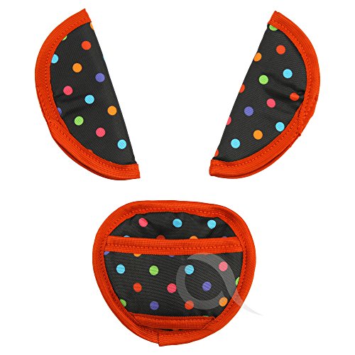 BELTS PADS SHOULDER STRAP & CROTCH cover UNIVERSAL Fits most buggy, stroller, car seat (1-3 jj red)