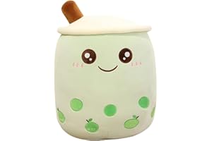 Uposao Bubble Tea - Peluche modello Boba, 35 cm, motivo cartone animato, a forma di tazza per tè al latte, divertente, adatto come regalo di compleanno, unisex, colore: verde