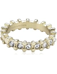 Dyrberg/Kern Vanity-Alliance - Anillo de metal bañado en oro con cristal swarovski, talla 17 (18,16 mm)