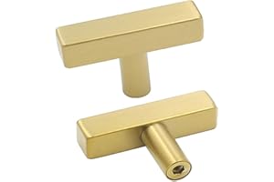 goldenwarm 10 Stück Schrankknöpfe Gold Möbelknöpfe LS1212GD Einzelloch Gesamtlänge 50mm Türgriffe Schrankgriff Stangengriff Schubladegriff Möbelgriffe Küche Badzimmer Griff