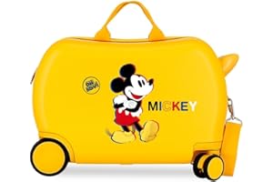 Disney Mickey All Smile Valise Cabine Multicolore 38x55x20 cm Rigide ABS Fermeture à Combinaison Latérale 35L 2 kg 4 Doubles Roues Bagage à Main