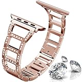 ITSHINY Replacement for Apple Watch Armband 38/40mm，Damen Metall Band für Iwatch Series 4 3 2 1(38/40mm, Rose Gold)