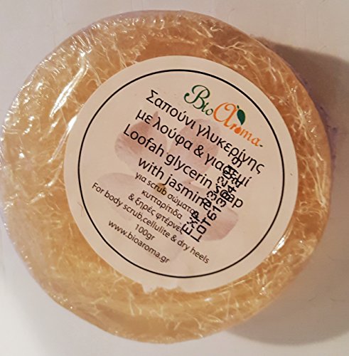 Loofah Soap with vegetable glycerine and natural Jasmine essential oil