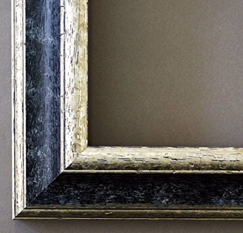 Spiegel Wandspiegel Badspiegel Flurspiegel Garderobenspiegel - Über 200 Größen - Genua Schwarz Silber 4,3 - Außenmaß des Spiegels 60 x 70 - Wunschmaße auf Anfrage - Antik, Barock
