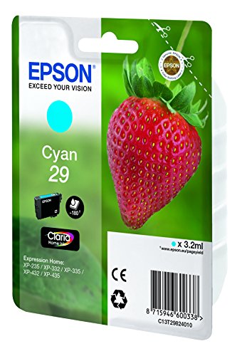 Epson Original T2982 Tintenpatrone Erdbeere, Claria Home Tinte, Text- und Fotodruck (Singlepack) cyan - 2