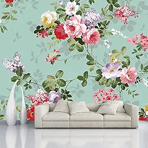 Floral Decor Wallpaper Multicolor Wall Sticker for Home D?cor, Living Room, Bedroom, Hall, Kids Room, Play Room(Self Adhesive Vinyl, Waterproof Model DW087) (16 X 90 INCH)