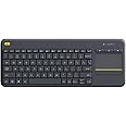 Logitech K400 Teclado Táctil Inalámbrico Plus para TV con un Control Multimedia y Panel Táctil, Disposición QWERTZ Alemán - N