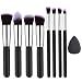 ElleSye Makeup Brushes Face Foundation Brushes 8+1 Pieces, Makeup Starter Kit Eye Brushes Set, Face Powder Brush with Blender Sponge Egg (Silver)