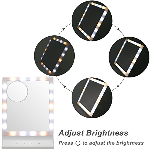 SueH Design Kosmetikspiegel LED 22cm * 18cm Angetrieben durch Batterien oder USB - 7
