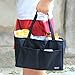 Damero Insert Organiser (Sewn to the Bottom) for Women's Handbag / Purse / Nappy Bag / Backpack with Handles (Black)