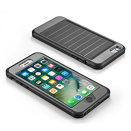 Funda para apple iPhone 6 6s 360   Integral Para Ambas Caras CLOUDSTOO  GRATIS Protector de Pantalla de Vidrio Templado -- NEGRO GRIS 