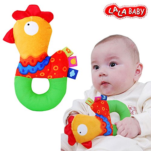 LALABABY Baby Early Education Toys Chick Rattles Soft Cloth Hand Ringing Toy