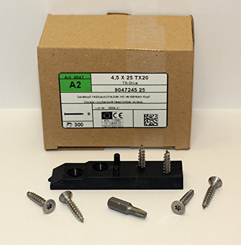 Unsichtbare Befestigung für Terrassendielen auf Holz-Unterkonstruktion mit 4 mm Abstandhalter inklusive V2A Schrauben, unsichtbare Terrassenbefestigung - 3