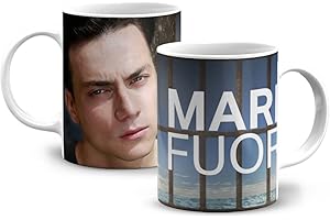 Createe Tazza da caffè Mare Fuori, Tazza da caffè in Ceramica personaggi, serie tv, ciro, edoardo, rosa ricci, pino, cardiotrap, carmine, filippo - 350ml (Edoardo)