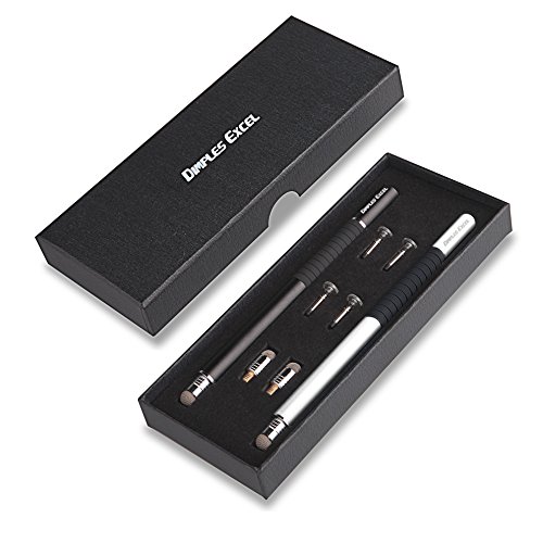 Dimples Excel Präzision Stylus pen Eingabestifte for Ipad Pro Kindle Tablet Touchscreen Smartphone mit Ersatzspitzen (Schwarz + Silber) - 7