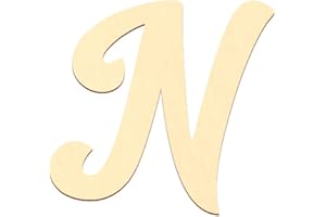 Letras de madera contrachapada de Bütic GmbH (HiltonScript), se puede elegir el tamaño (álamo de 3 mm), madera, Großes N, 15 cm