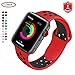 Produktbild FunBand® Armband Sport Strap für Apple Watch, Nike + Edition Soft Silikonarmband Wrist Replacement Armbanduhr Uhrenarmband Schlaufe Armbänder (38 mm or 42 mm) für Apple Uhr/Watch Series 3,Series 2,Series 1