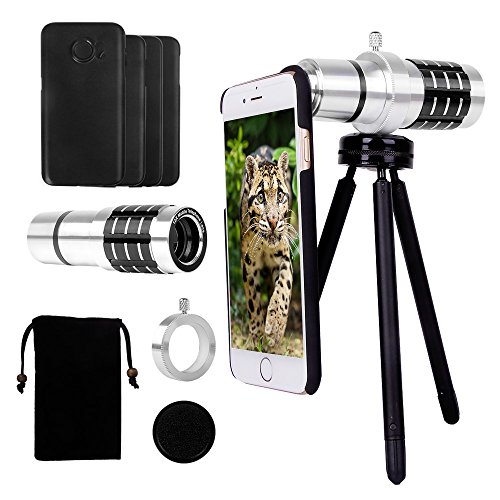 Teleobjektiv Handy 12X universal Smartphone Tele Linse Kamera ZubehÃ¶r HD optischer Zoom Lens Aufsatz Set mit Zeiss fÃ¼r iPhone 8 plus 7 plus /6s plus / 6 plus/ 8 / 7 / 6S / 6 /5 /5s (12X)