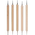 Pssopp 5 Pieces Double End Embossing Pen Set Dotting Tool Pen for Carbon Transfer Paper Mandala Rock Painting Pottery Clay Craft Embossing Art