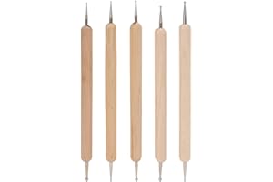 PSSOPP Herramienta de Punteo de Doble Extremo Stylus 5 Piezas Juego de Lápiz óptico de Repujado Herramienta de Punteo de Doble Extremo Stylus para Papel de Transferencia de Carbono Mandala Rock Painting, Pot