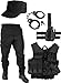 Produktbild normani United States Marine Corps Kostüm Set bestehend aus Weste, Hose, Handschellen und Feldmütze Farbe Schwarz Größe XXL