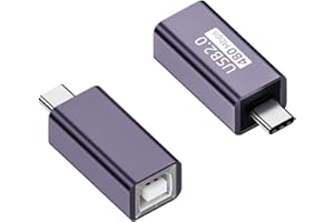 ASKOPPO Adattatore da USB-C maschio a MIDI femmina, adattatore per stampante da tipo C a USB B per stampanti, sintetizzatori per pianoforte elettrico MIDI e altri dispositivi/laptop di tipo C (2 pezzo)