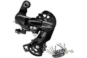 GUOFANG Deragliatore posteriore in alluminio nero, 6/7/8 velocità, per bici da strada, mountain bike, montaggio diretto