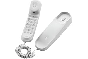 WEMAK - Corded Landline Phone – Office/Home Phone for Wall or Desktop | Corded Telephones Landline | House Phones with Redial, Pause, Flash, DialPad – Ideal for Homes, Offices, Hotels & Lifts | White