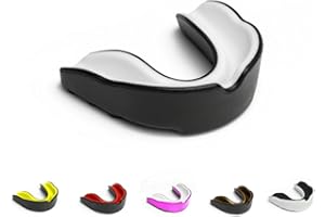 ARSTORMS Sports Mouth Guard Adults and Junior Gum Shield with case Mouth Guard for Jaw Protection in Contact Sports Boxing MMA Rugby Football Hockey Martial Arts (Junior Below 11 Years, Black/White)