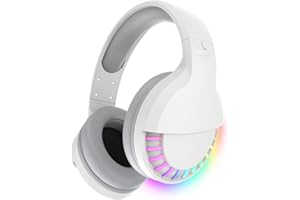 Hoopond SH33 Kabellose Bluetooth-Kopfhörer Over Ear, Dualmodus, RGB, Geräuschunterdrückung, Hi-Fi-Stereo, 1000mAh, Bluetooth 5.0, Weiß