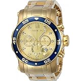 INVICTA PRO Diver Herren-Armbanduhr 48MM Armband Edelstahl Gold Quarz 23669