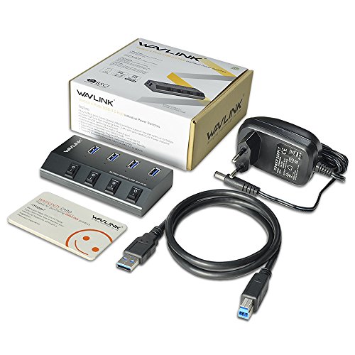 Wavlink Aluminum 4-Port USB 3.0 Hub mit Unabhängige Schalter und Schnellladung für Apple MacBook, MacBook Air, MacBook Pro, Mac Mini, iMac, MacPro, Windows Laptops und Ultrabooks, sowie PCs und weiteren USB 3.0 kompatiblen Geräten (80cm Verlängerungskabel) - 7