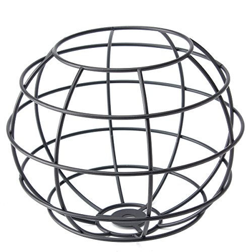 KINGSO Vintage Retro Pendelleuchte Hängeleuchte Lampenschirm Globe Eisen Anhänger DIY Lampe Zubehör 155*185mm Schwarz matt - 2