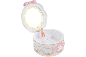 Zerodis Boîte à Bijoux Musicale Boîte à Musique Rotary Ballerina Dancing Princess Cadeau pour Petite Fille