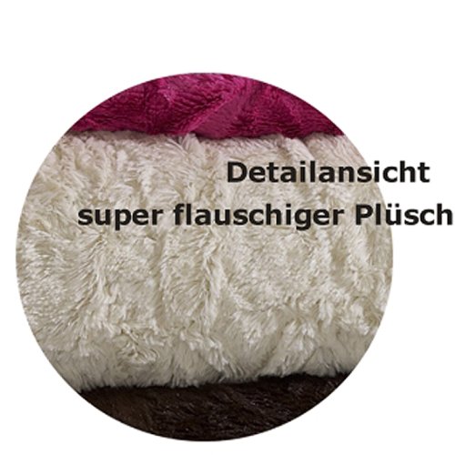 Fluffy Kissenhülle 70 x 70 cm Felloptik kuschelweicher Plüsch (005 mittelgrau) 1 Stück - 4