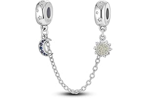 CYMYSS 925 Sterling Silver Charms for Bracelets and Necklaces Bead Charms Stopper Safety Chain For Bracelet Dangle Pendants Gifts Spacer Stopper for Women Mother