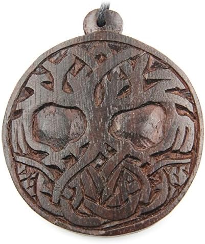 Celtic tree of Life jewelery made of wood, necklace pendant timeless natural length 4.5cm, incl. Textile tape wood jewelery
