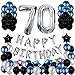 Produktbild Yoart 70. Geburtstag Dekorationen Blau und Silber Schwarz Birthday Party Luftballons für Männer Frauen Party Supplies Foil Star Balloons 80pcs