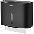 ¡nterhasa! Wall Mounted Tissue Dispenser Manual Hand Paper Towel Dispenser with 200 Sheets Capacity, Key Lock for Security, ABS Plastic 278 * 102 * 215mm 0.52kg Black