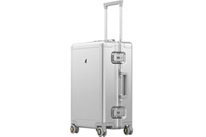 LEVEL8 Valigia Bagaglio a Mano Alluminio Rigido Trolley 20", Elegante Valigia Trolley con Rotelle Girevoli e Lucchetto TSA Integrato, 56cm, 35.5L, Argento